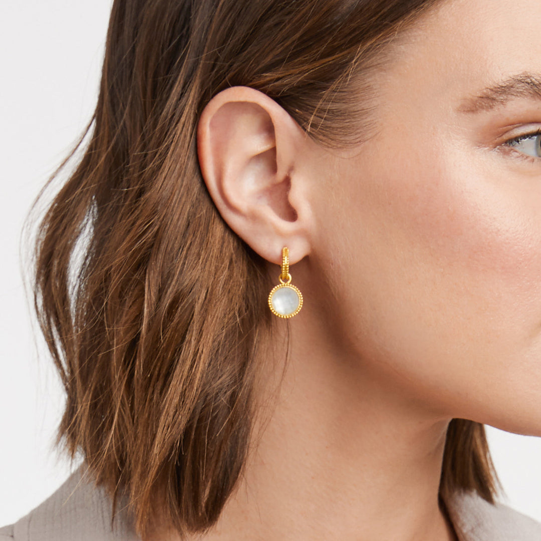 Fleur-de-Lis Hoop &amp; Charm Earring
