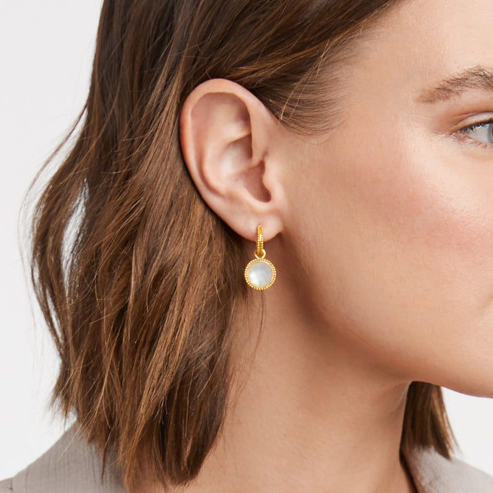 Fleur-de-Lis Hoop &amp; Charm Earring