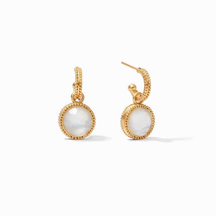 Fleur-de-Lis Hoop &amp; Charm Earring
