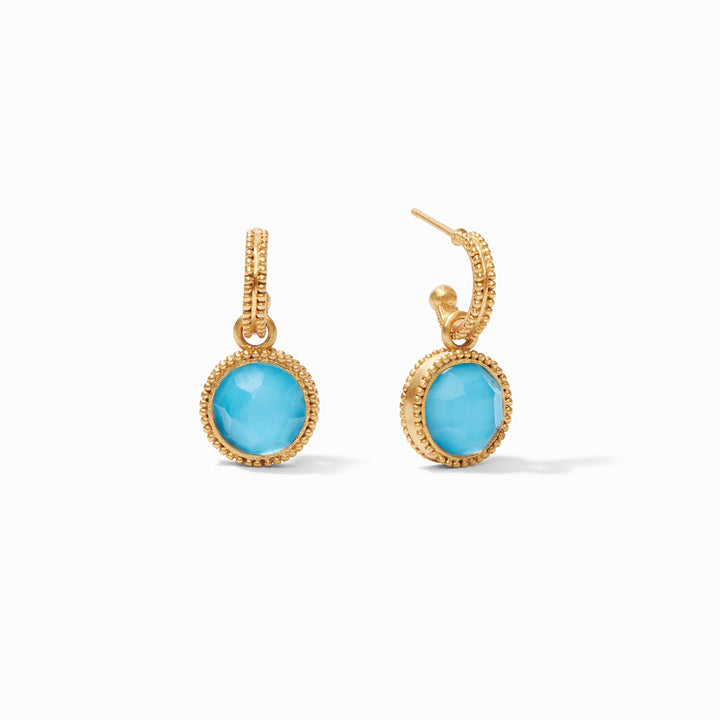 Fleur-de-Lis Hoop &amp; Charm Earring
