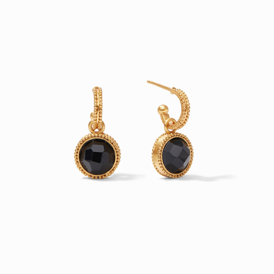 Fleur-de-Lis Hoop &amp; Charm Earring