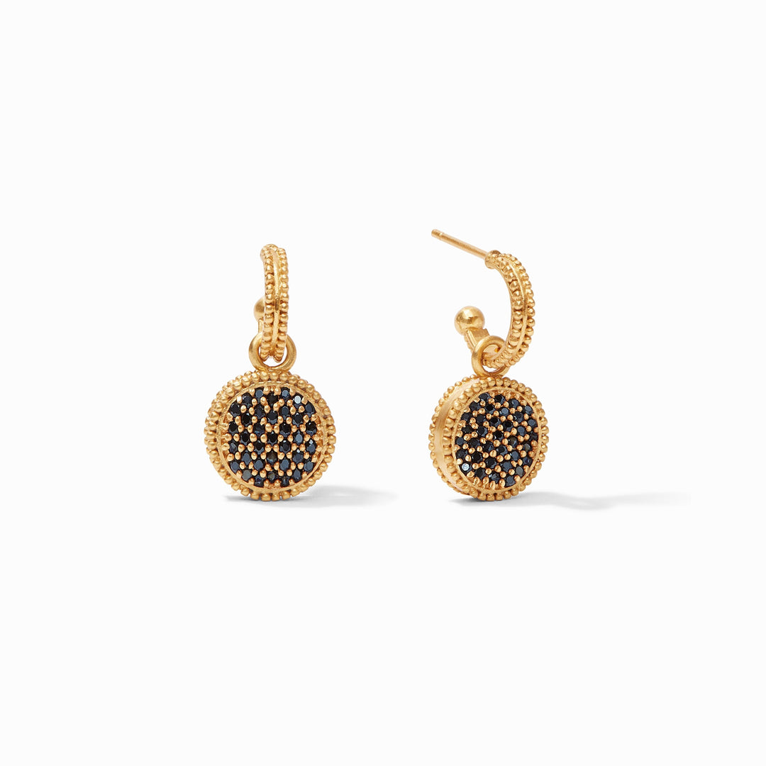 Fleur-de-Lis Hoop &amp; Charm Earring