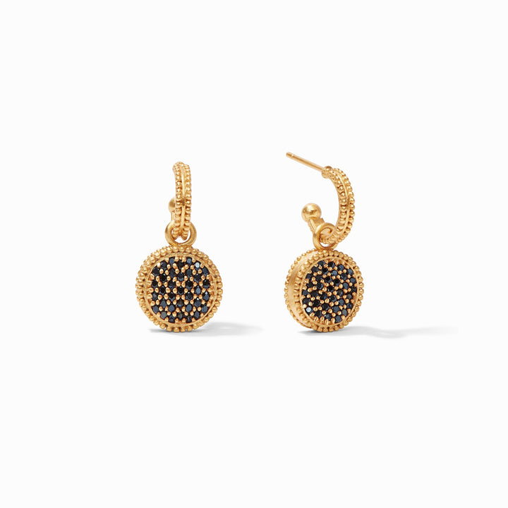 Fleur-de-Lis Hoop &amp; Charm Earring
