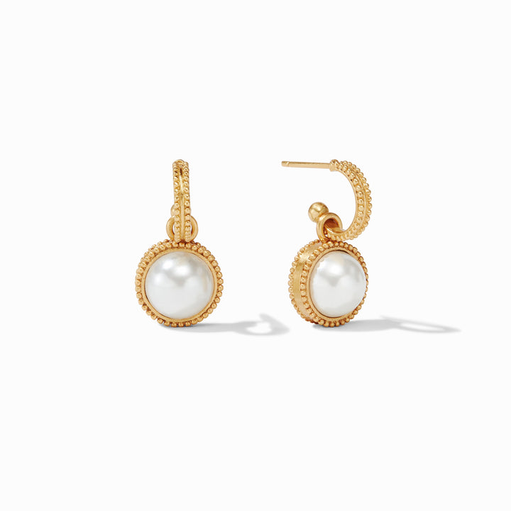Fleur-de-Lis Hoop &amp; Charm Earring