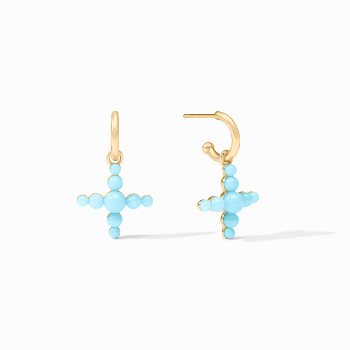 Gumdrop Cross Hoop &amp; Charm Earring