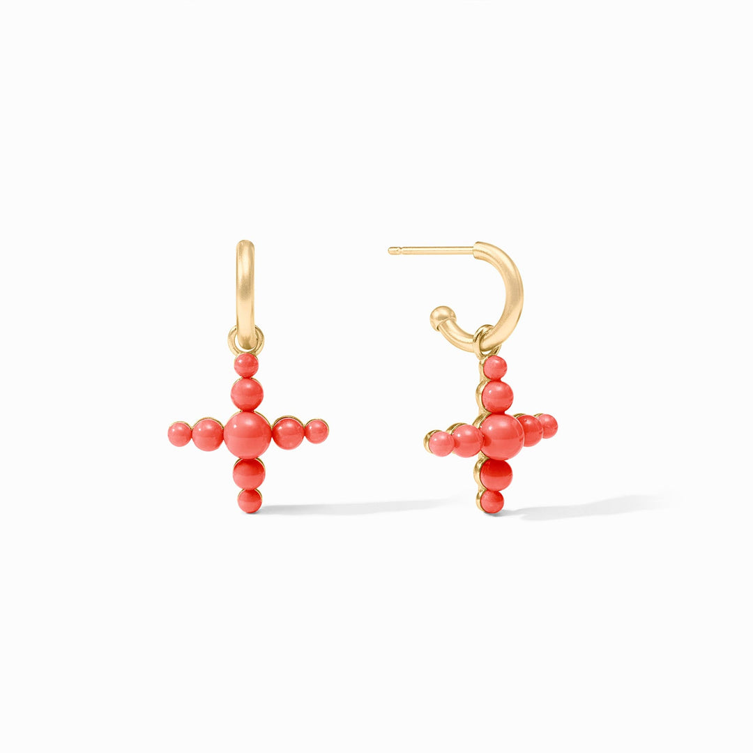 Gumdrop Cross Hoop &amp; Charm Earring