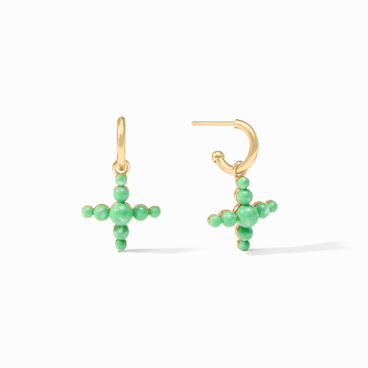 Gumdrop Cross Hoop &amp; Charm Earring