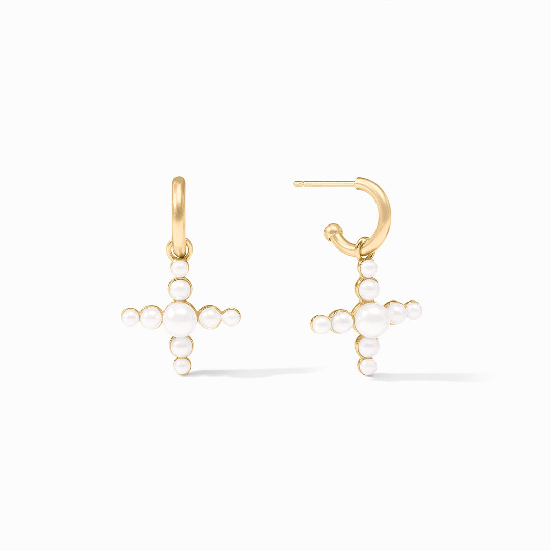 Gumdrop Cross Hoop &amp; Charm Earring