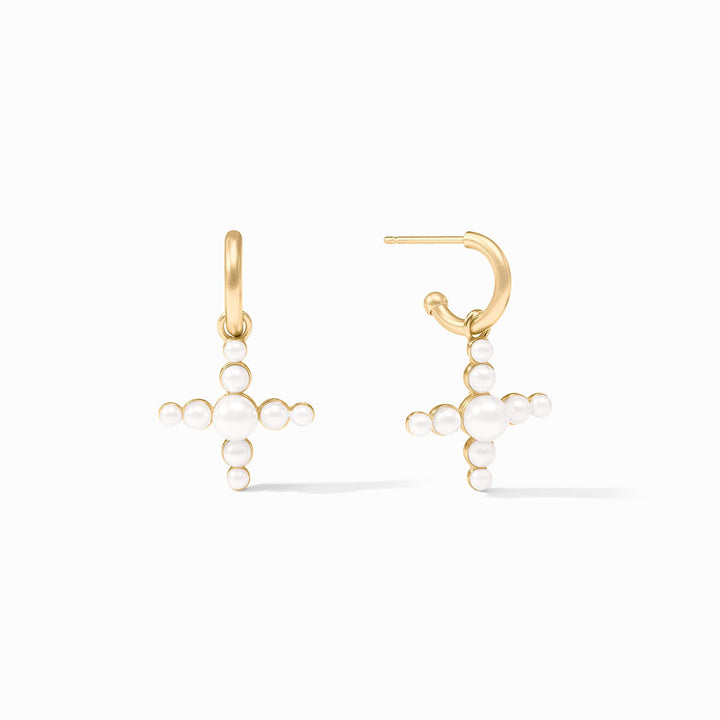 Gumdrop Cross Hoop &amp; Charm Earring