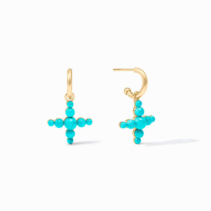 Gumdrop Cross Hoop &amp; Charm Earring