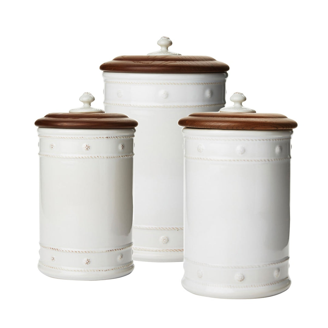 Berry &amp; Thread Kitchen Canister Set of 3 - Whitewash