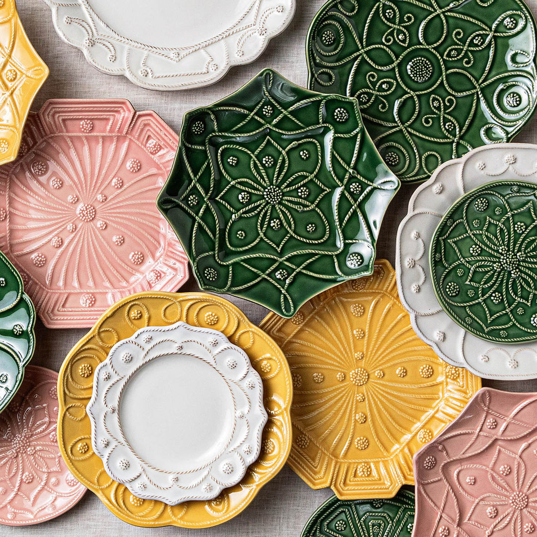 Jardins Du Monde Side/Cocktail Plate Assorted Set/4 - Blush