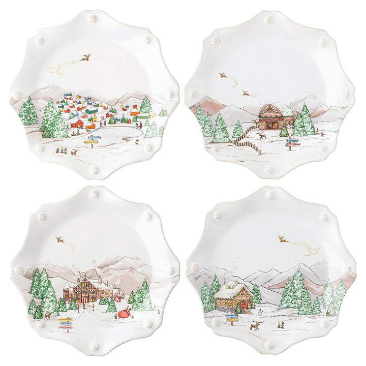 Berry & Thread North Pole Dessert/Salad Plate Assorted Set/4