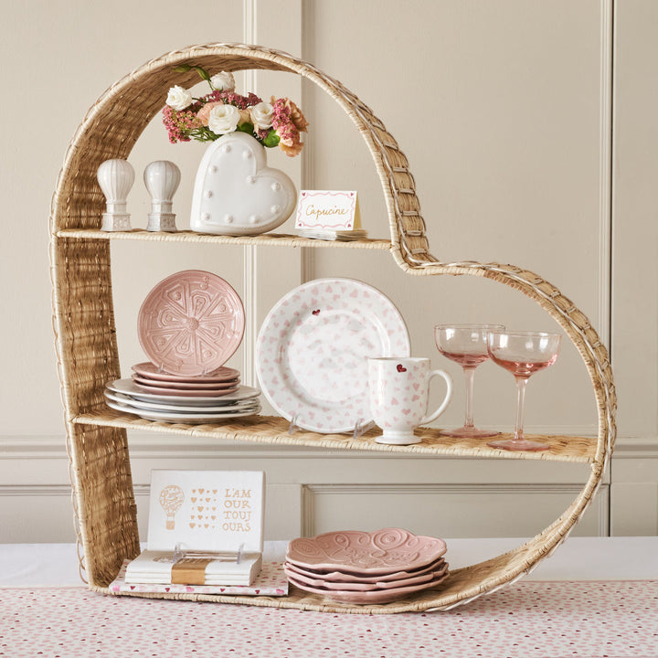 Provence Rattan Heart Shelving Unit - Whitewash