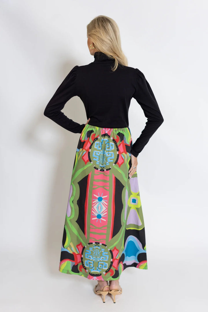 Keaton© Mixed Media Turtle Neck Dress