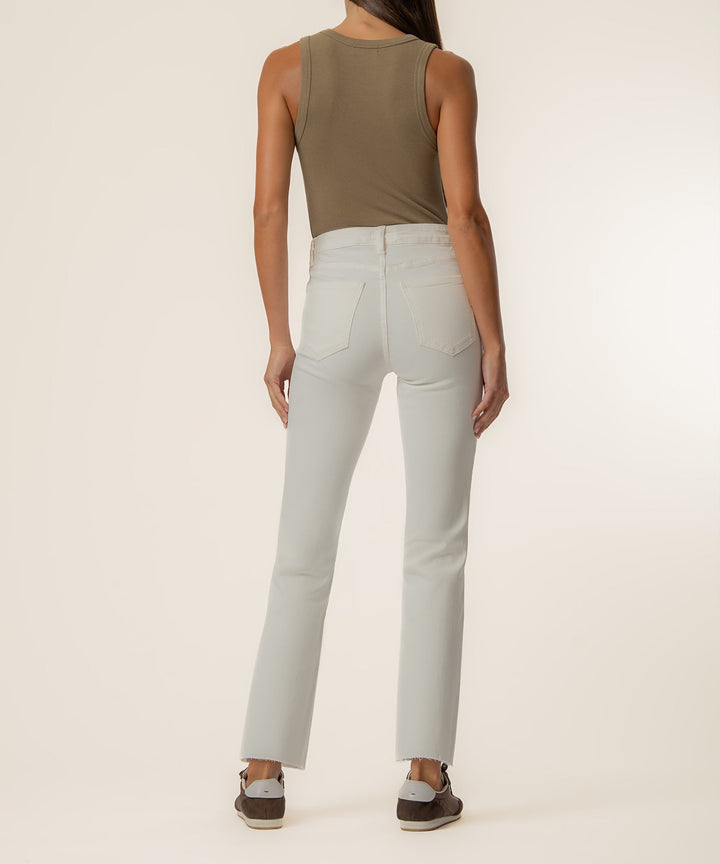 Kelsey High Rise Ankle Flare in Ecru