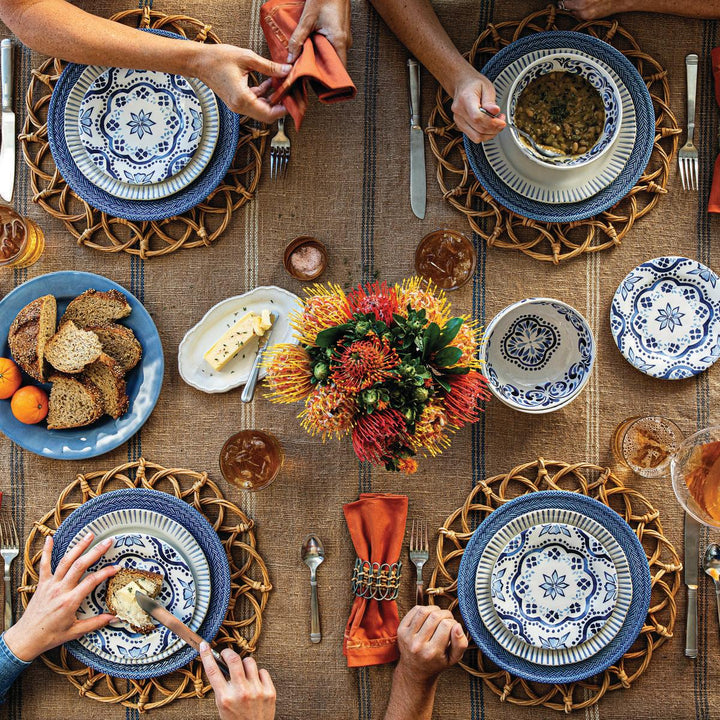 Sitio Stripe Dessert/Salad Plate - Indigo