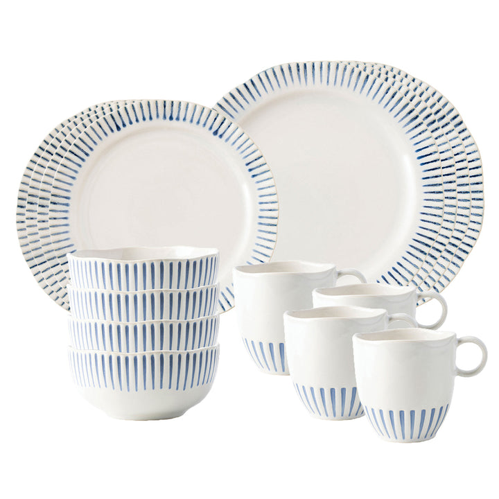 Sitio Stripe 16pc Place Setting - Indigo