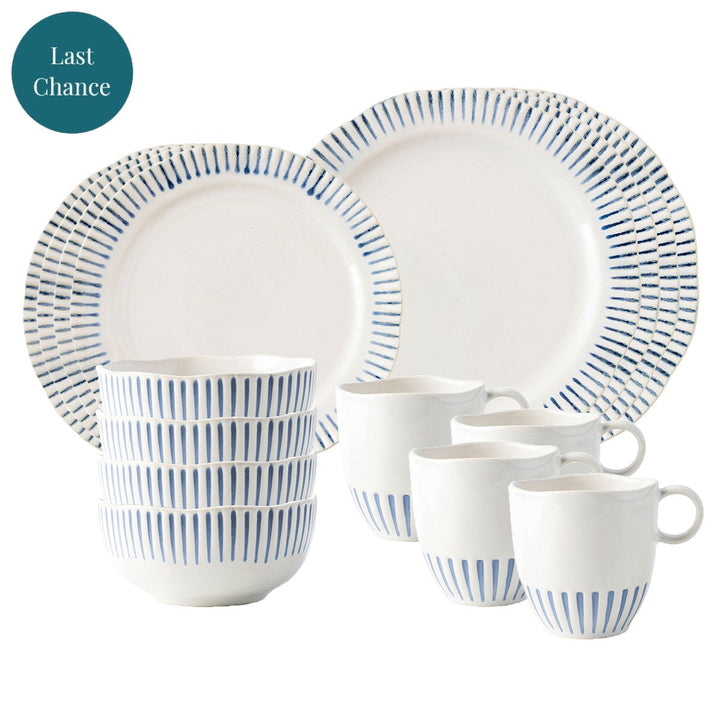 Sitio Stripe 16pc Place Setting - Indigo