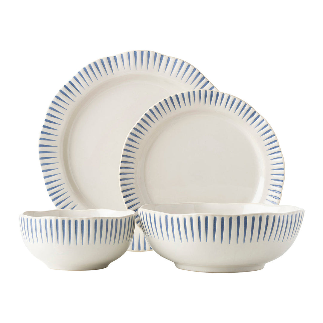 Sitio Stripe 4pc Place Setting - Indigo