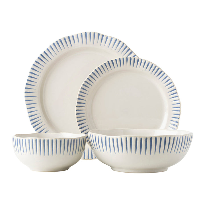 Sitio Stripe 4pc Place Setting - Indigo