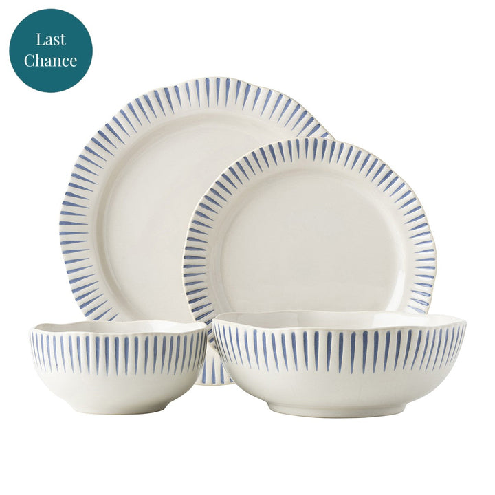 Sitio Stripe 4pc Place Setting - Indigo