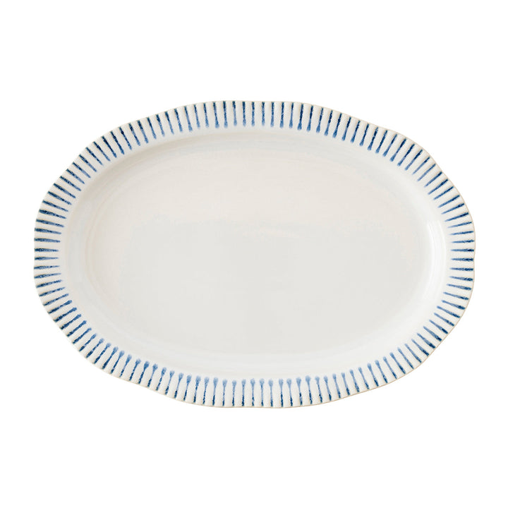 Sitio Stripe 17.5" Platter - Indigo