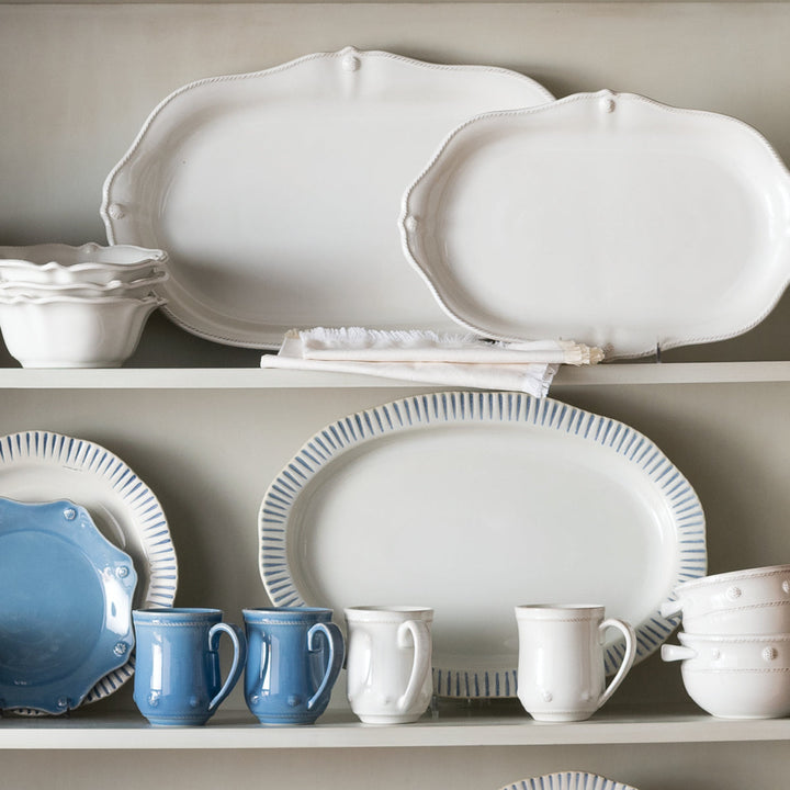 Sitio Stripe 17.5" Platter - Indigo