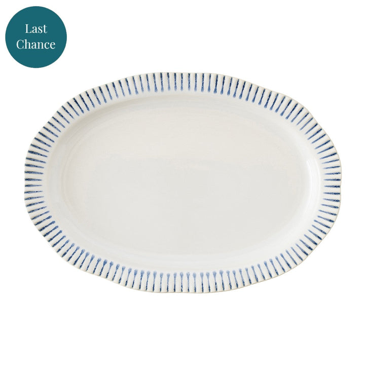 Sitio Stripe 17.5" Platter - Indigo