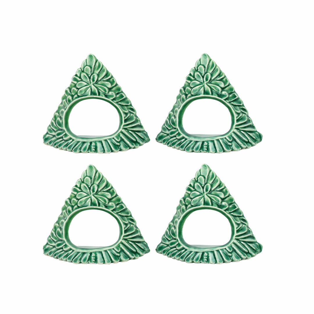 Lastra Holiday Green Figural Napkin Rings - Set of 4