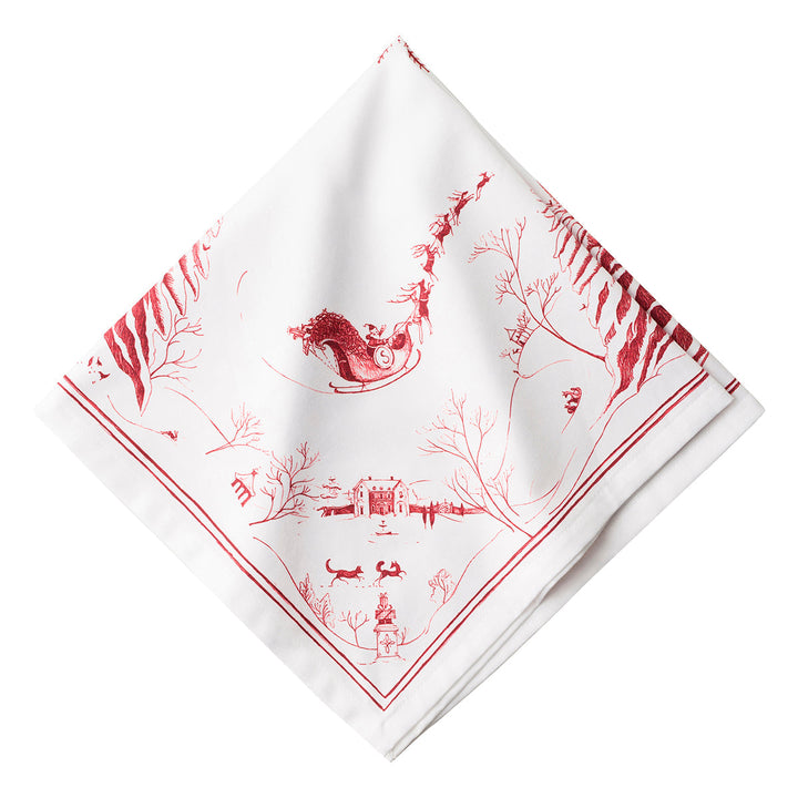 Country Estate Winter Frolic Napkin - Ruby