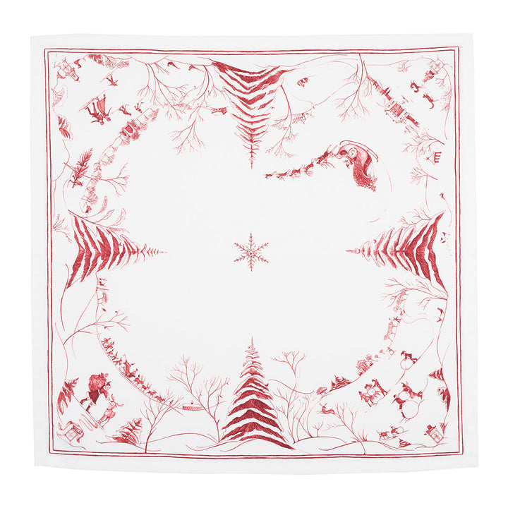 Country Estate Winter Frolic Napkin - Ruby