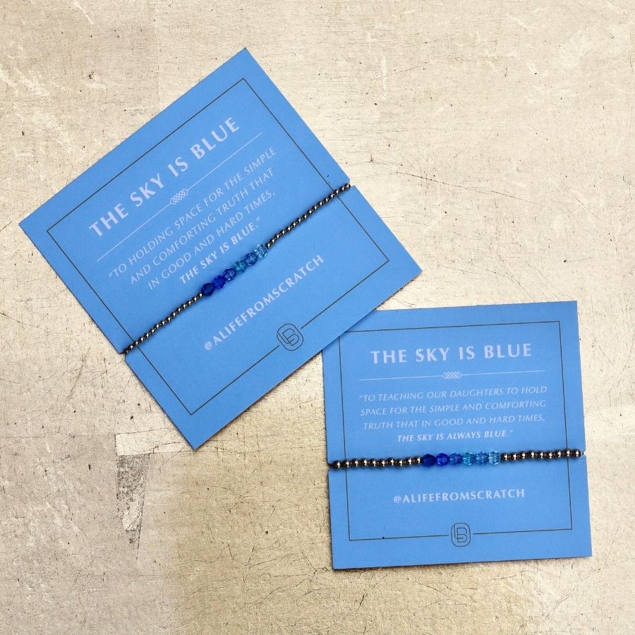 Mother &amp; Daughter Sky Is Blue Bracelet Duo