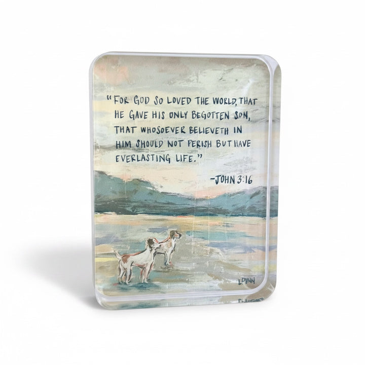 John 3:16 Acrylic Scripture Block