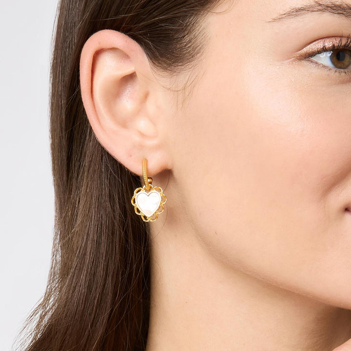 Lace Heart Hoop &amp; Charm Earring