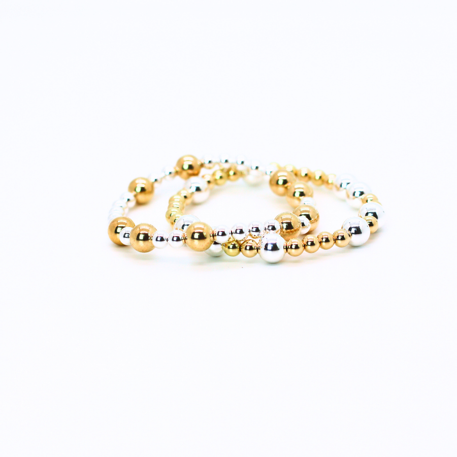 HOPES PROMISE 6mm Bead Bracelet, Gold Mixed Metals