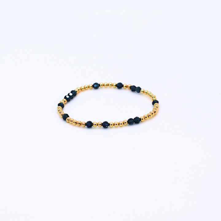 CLASSIC Gold &amp; Swarovski 3mm, Denim