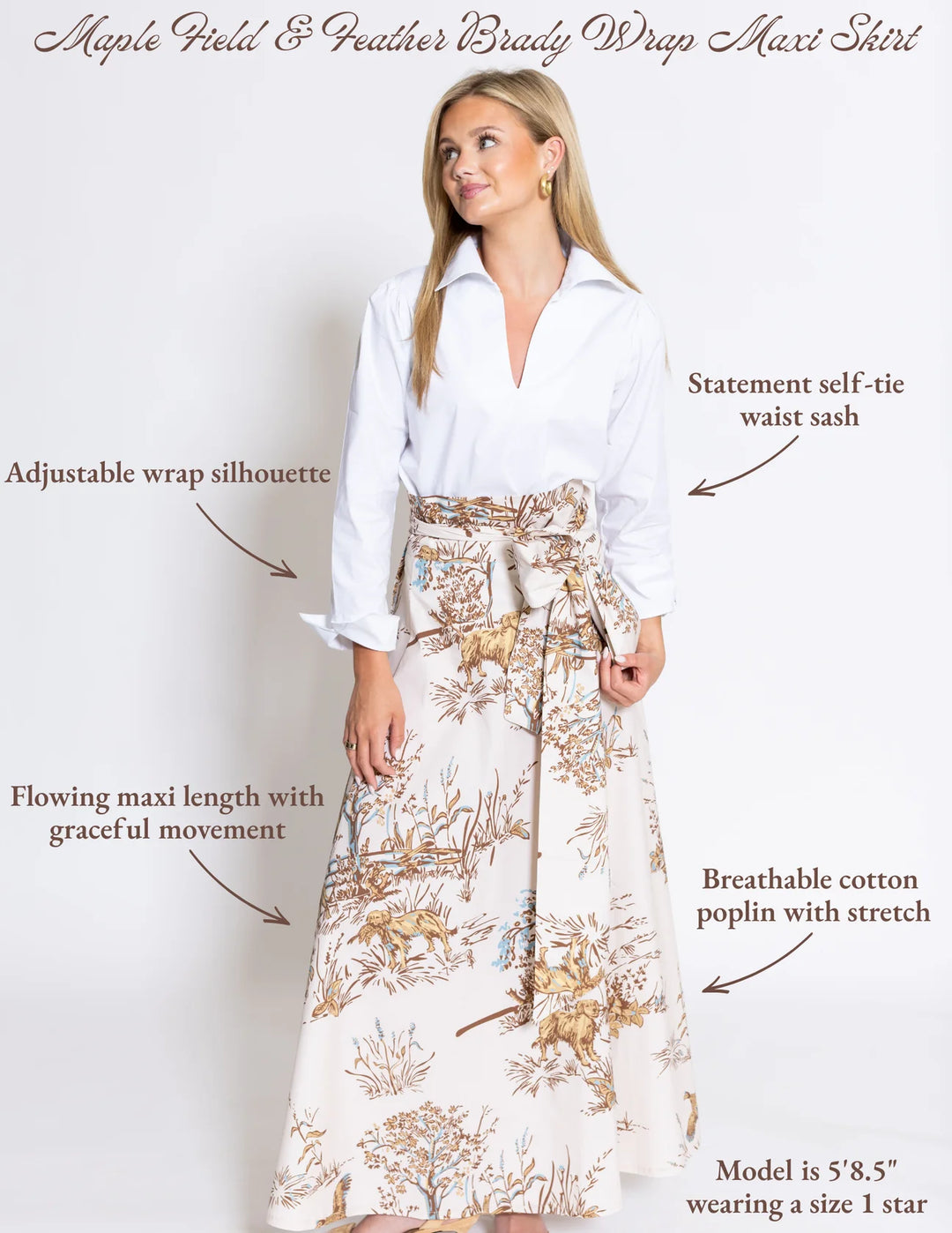 Maple Field &amp; Feather© Brady Wrap Maxi Skirt