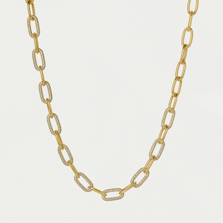 Solene Pavé Statement Link Necklace