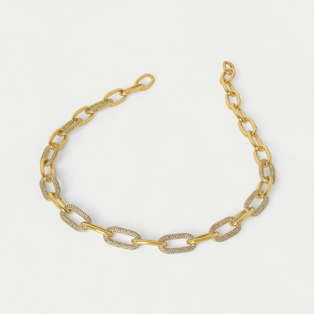 Solene Pavé Statement Link Necklace