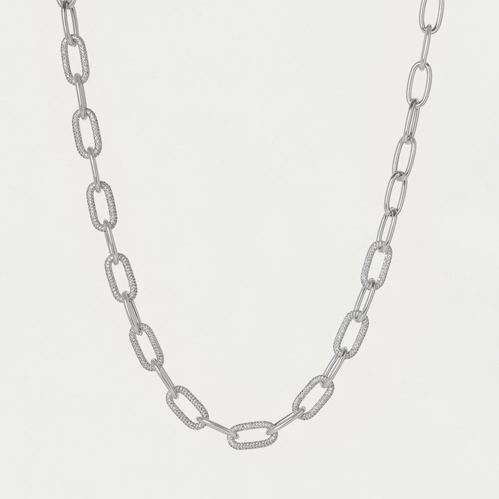 Solene Pavé Statement Link Necklace