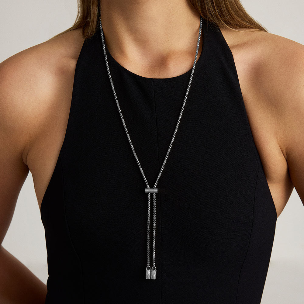 Juliette Pavé Lariat Necklace