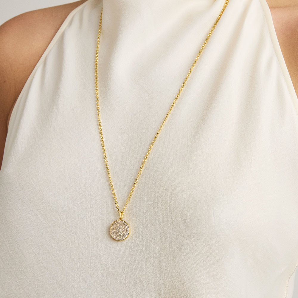 Mirabeaux Pave Long Pendant Necklace