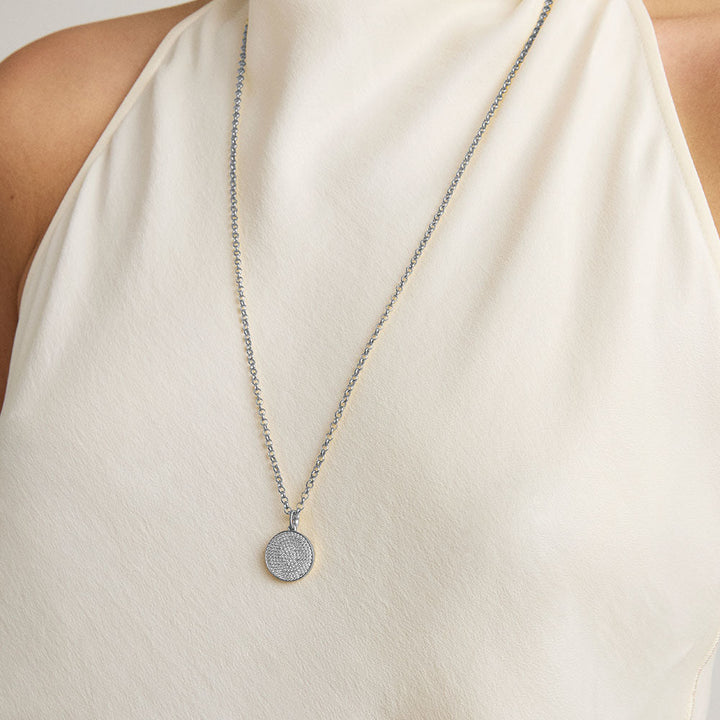 Mirabeaux Pave Long Pendant Necklace