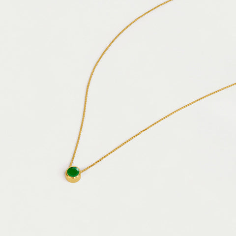 Signature Midi Knockout Pendant - Gold / Green Onyx