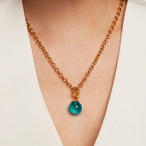 Manhattan Gemstone Pendant Necklace - Paraiba Blue