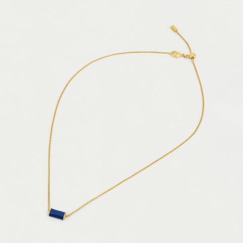 Mini Tube Necklace - Gold / Classic Blue