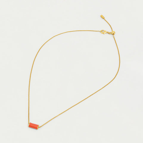 Mini Tube Necklace - Gold / Fusion Coral