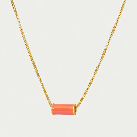 Mini Tube Necklace - Gold / Fusion Coral