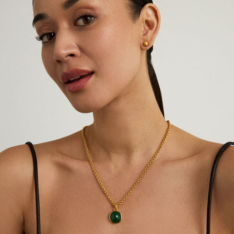 Signature Pendant Necklace - Gold / Green Onyx